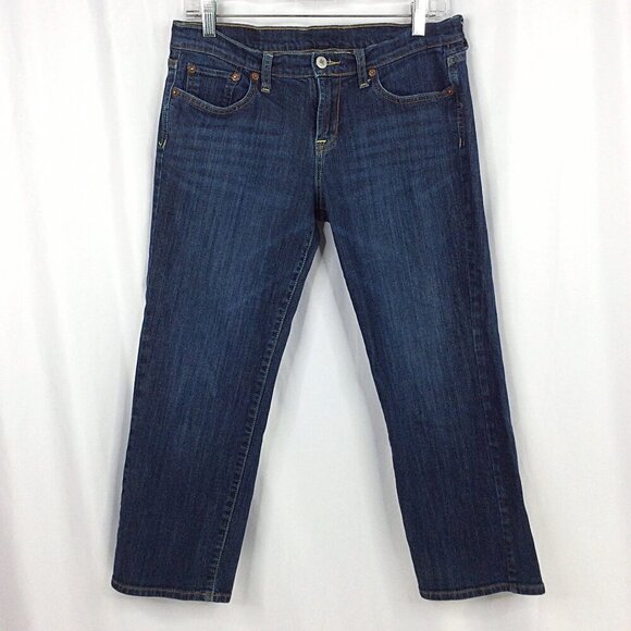 Lucky Brand Crop Jeans Womens Size 8/29 (tag) 31 (measure) Dark Wash Denim - Picture 1 of 6